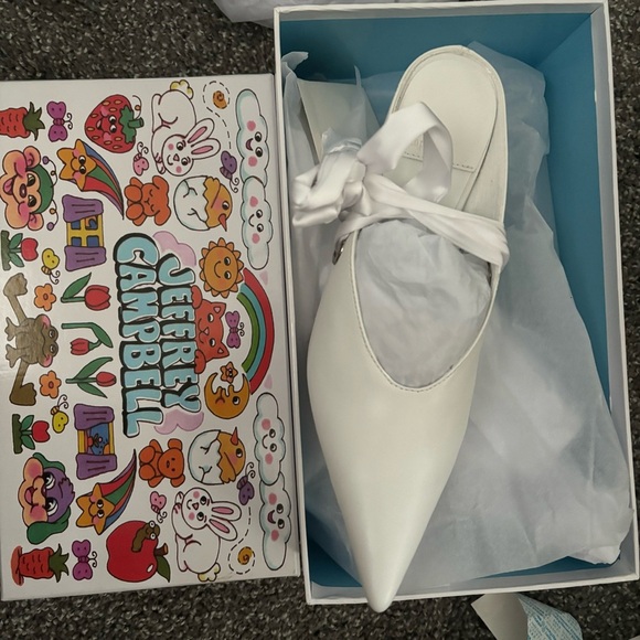 Jeffrey Campbell Grateau White Lace Up Heels - Picture 2 of 3